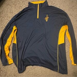 Cavs Navy and Yellow Quarter-Zip Pullover